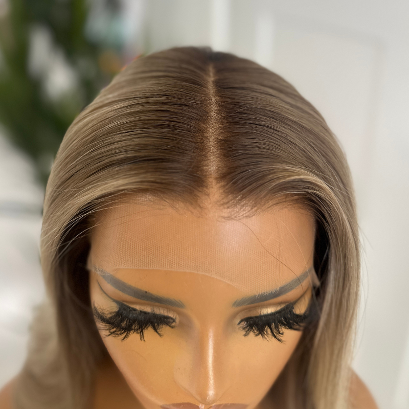 12 inches Rooted Light Blonde Mix Lace Front Human Hair Wig-MIAH - estellewigsandmore.co.uk Human Hair Wigs