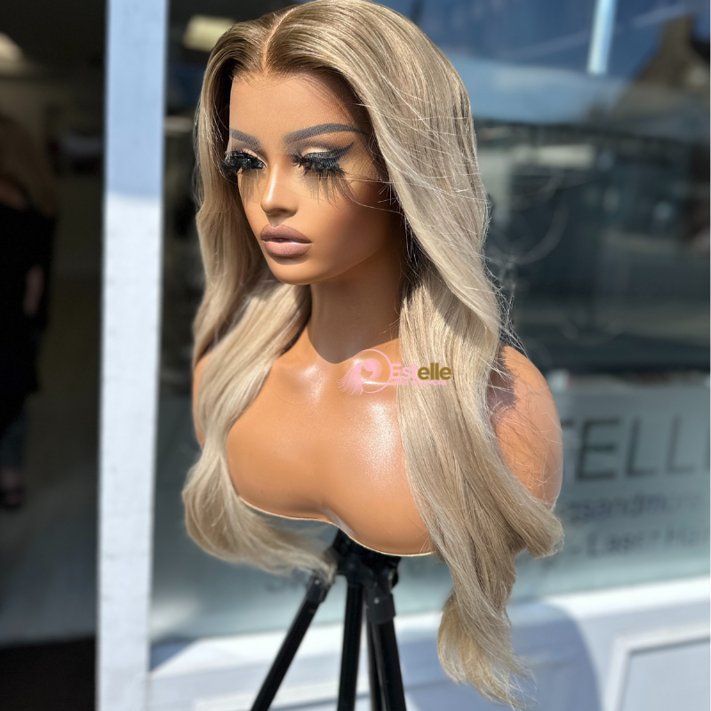 20 inches Rooted Mixed Blonde  Human Hair Lace Front  Wig-KIM - estellewigsandmore.co.uk