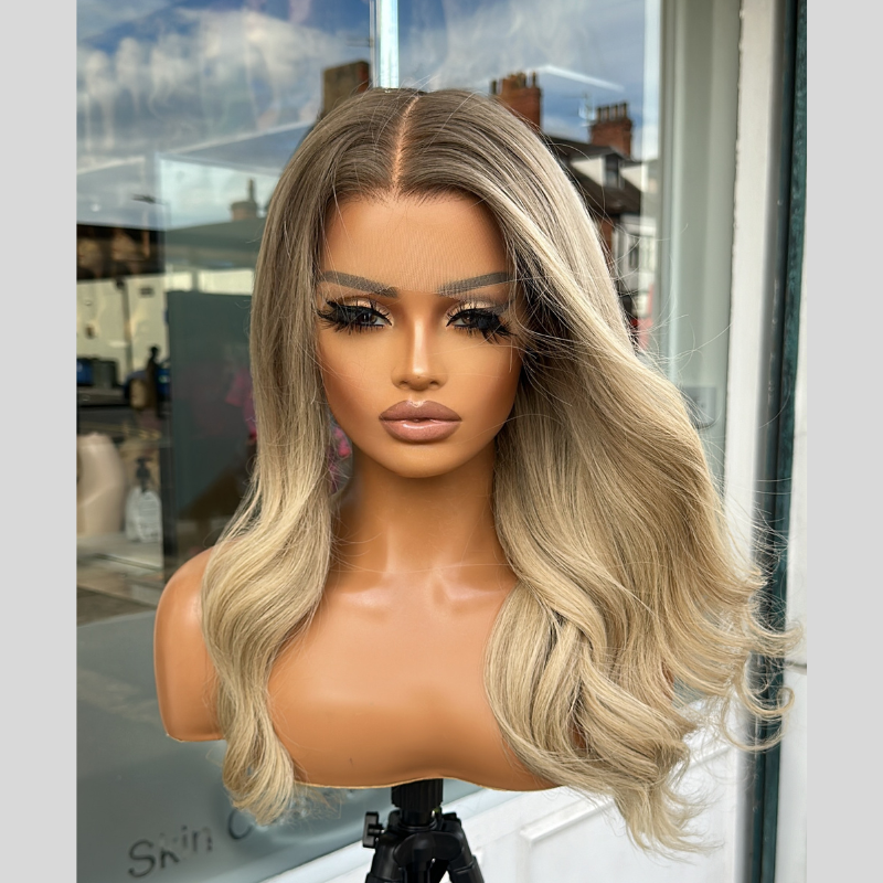 20 inches Rooted Light  Blonde Full Lace Human Hair Wig-UMA - estellewigsandmore.co.uk