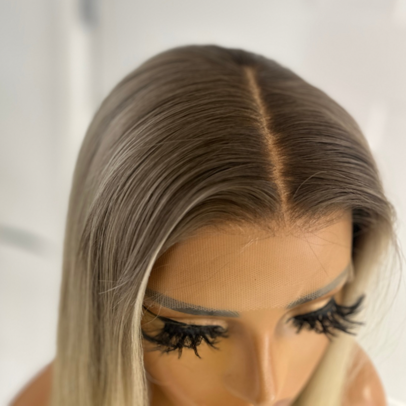 12 inches Rooted Light Blonde Human Hair Wig 130 Density -UMA - estellewigsandmore.co.uk