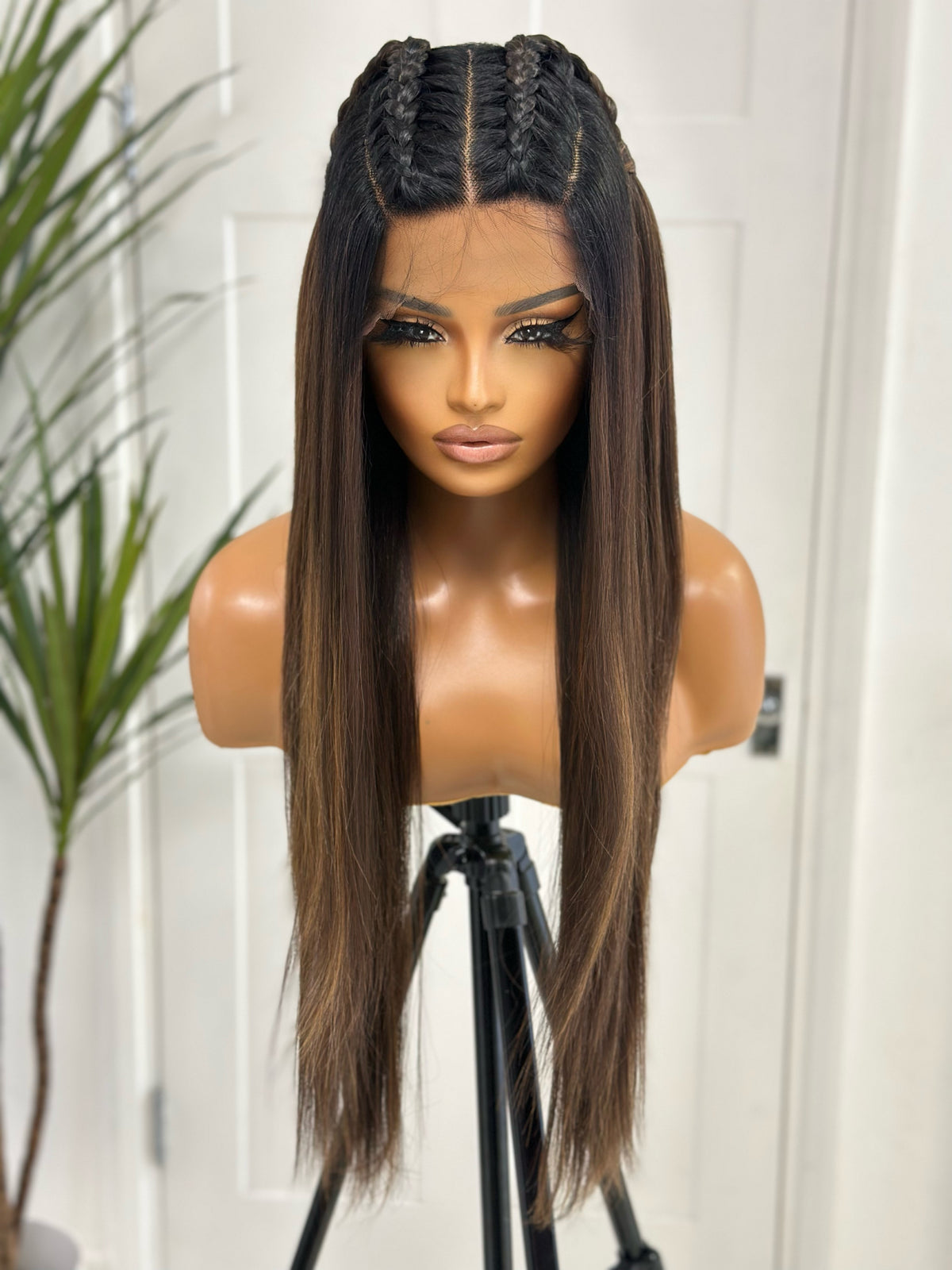 Braided Human Hair Blend Lace Front Wig-ANYA - estellewigsandmore.co.uk Synthetic Lace front wig