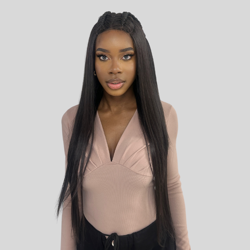 Braided Human Hair Blend Lace Front Wig-ANYA - estellewigsandmore.co.uk