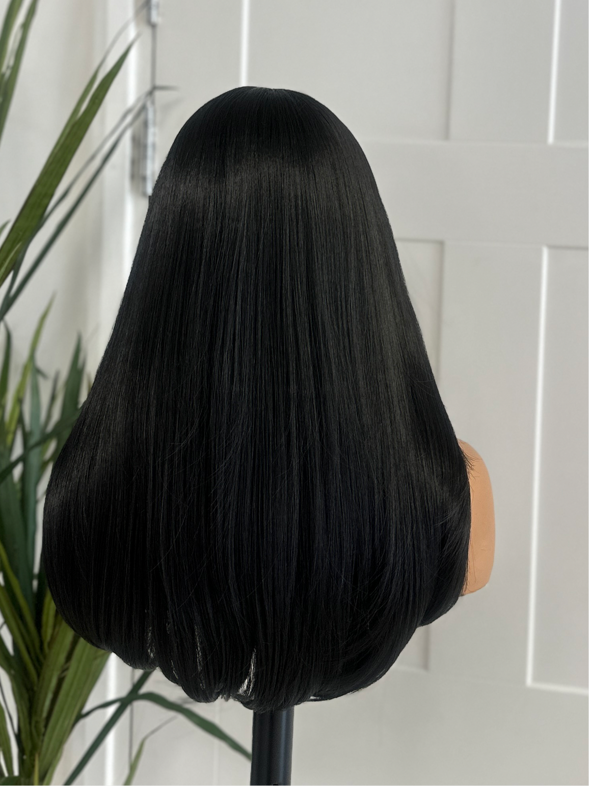 EWD06 -Jet Black Straight Lacefront Synthetic Wig - estellewigsandmore.co.uk Synthetic Lace front wig