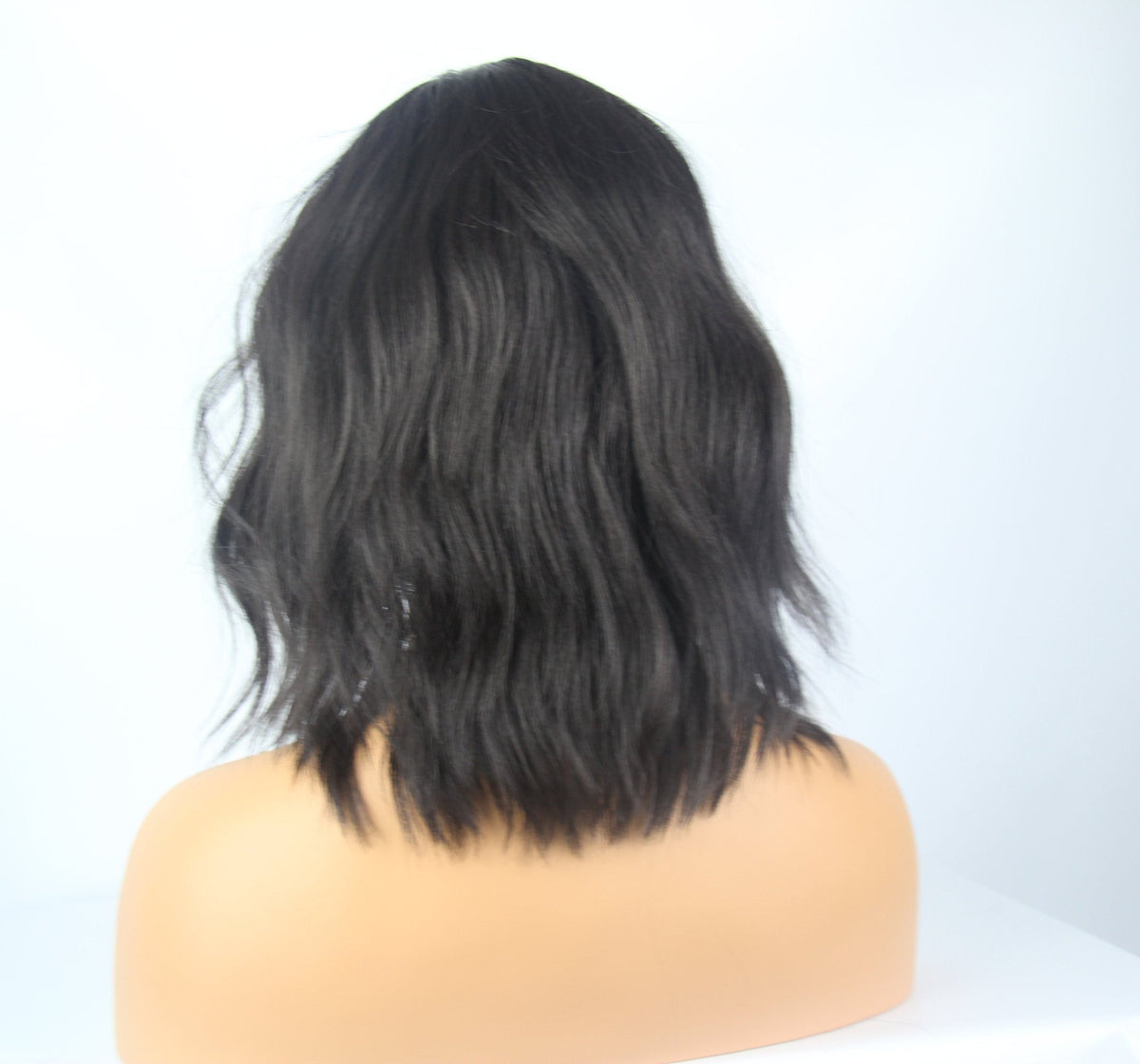 Natural Black Mid-Length Wavy Wig with Fringe | Synthetic Heat Safe - estellewigsandmore.co.uk