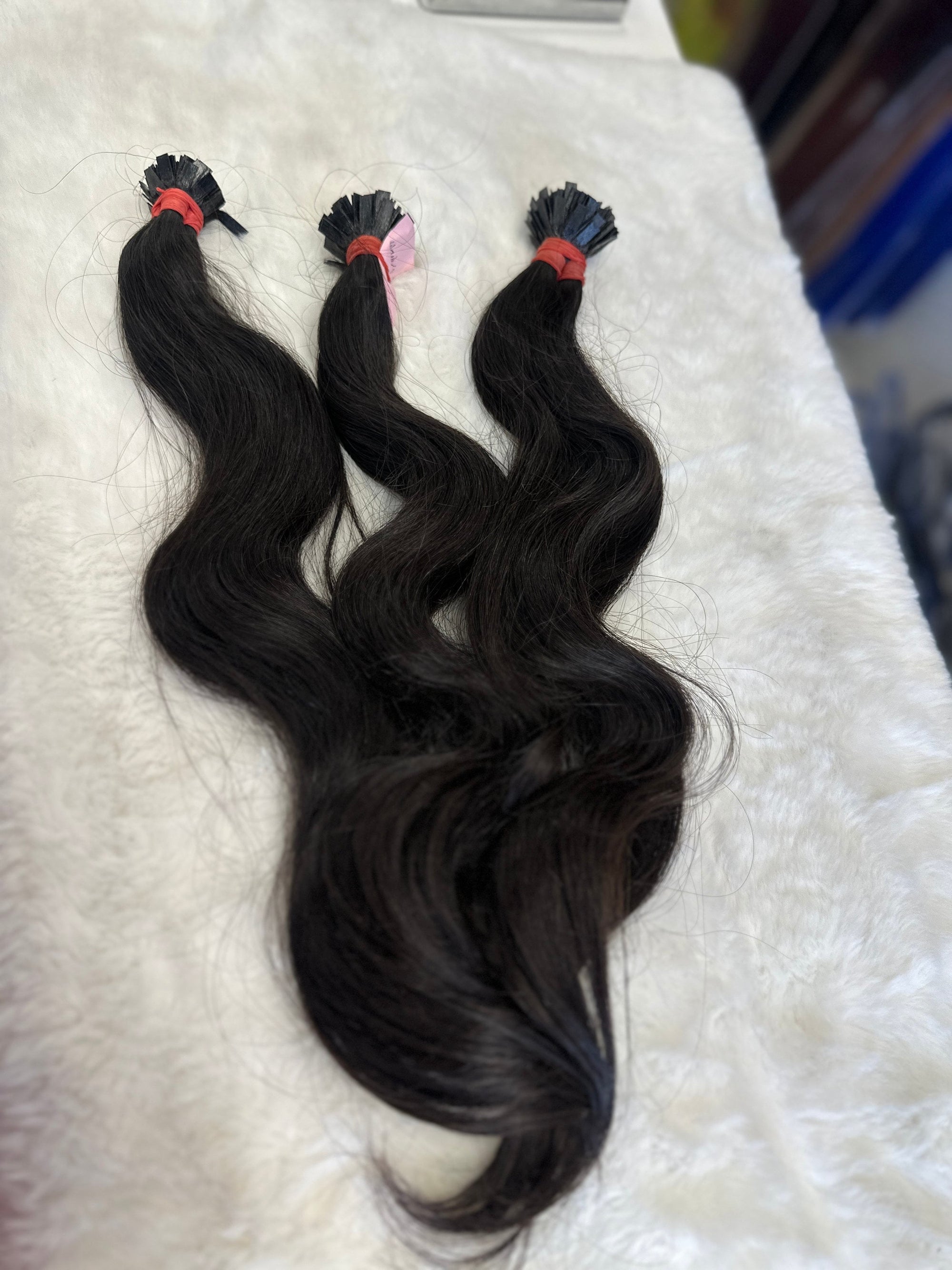 K tip 18 inches  Raw Cambodia Human Hair  Extensions | Double Drawn Hair | Ethically Sourced | Natural Black-150g