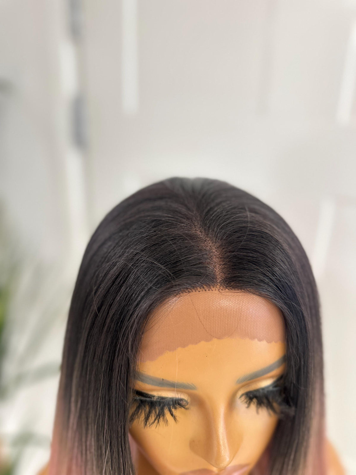 24 Inch Black to Pink Ombre Lace Front Wig | Heat Safe-Diaz - estellewigsandmore.co.uk WIG