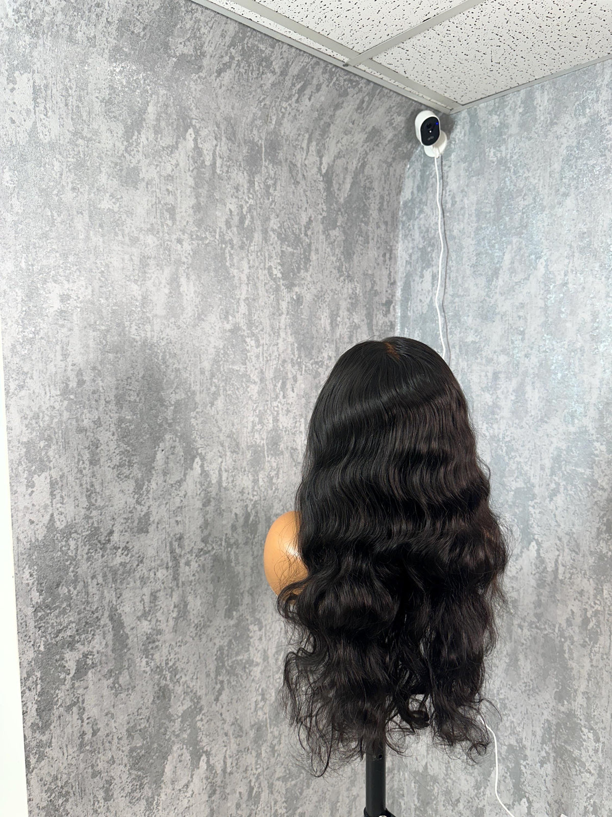 Long Wavy Natural Black 100% Virgin Human Hair Lace Front Wig-Lagos - estellewigsandmore.co.uk WIG