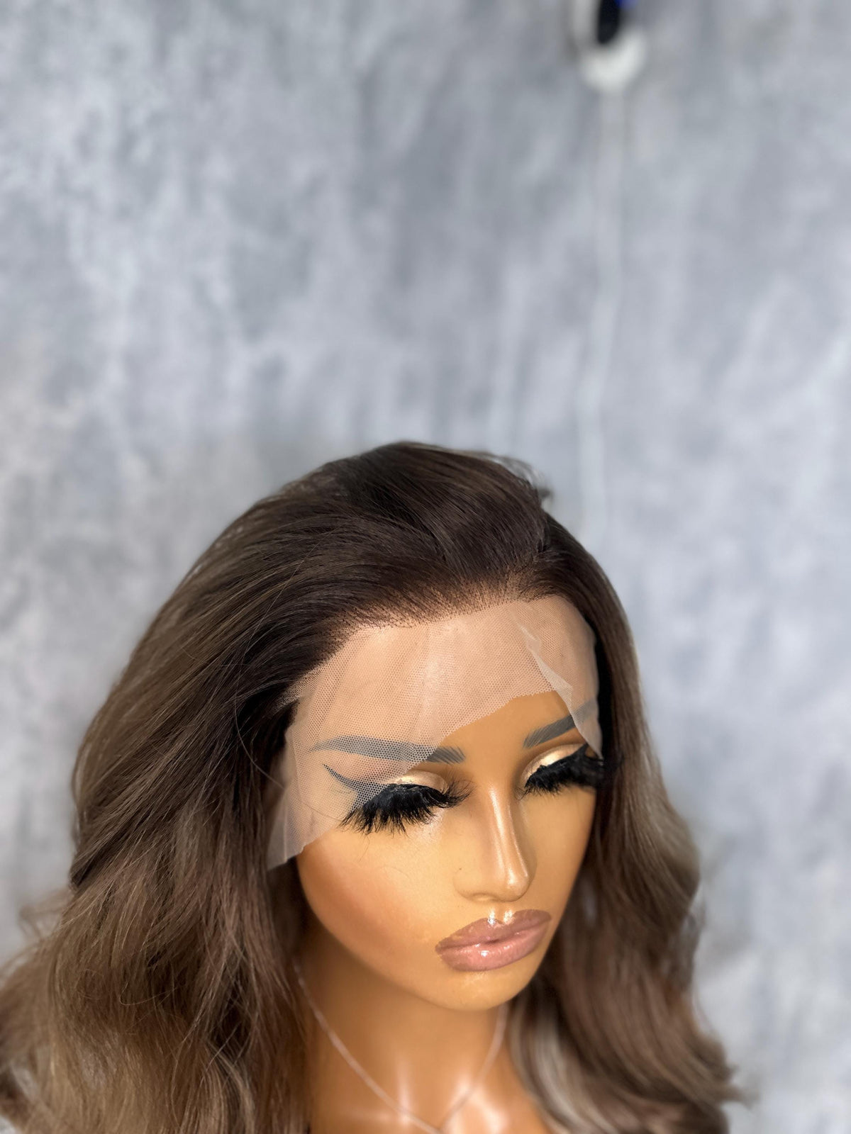 Wavy Brown Blonde Balayage Lace Front Wig – Free Part, Heat Safe Synthetic Fibre-DI/07 - estellewigsandmore.co.uk SYNTHETIC WIGS
