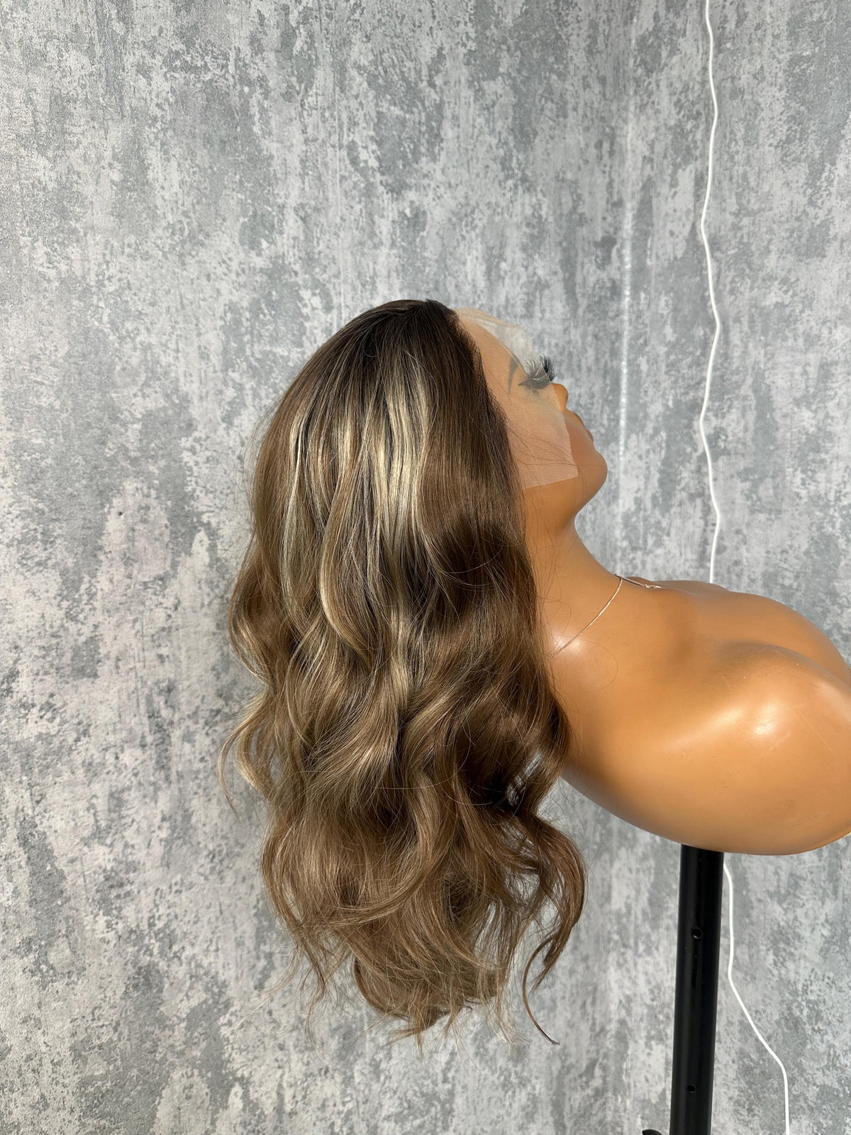 Wavy Brown Blonde Balayage Lace Front Wig – Free Part, Heat Safe Synthetic Fibre-DI/07 - estellewigsandmore.co.uk SYNTHETIC WIGS