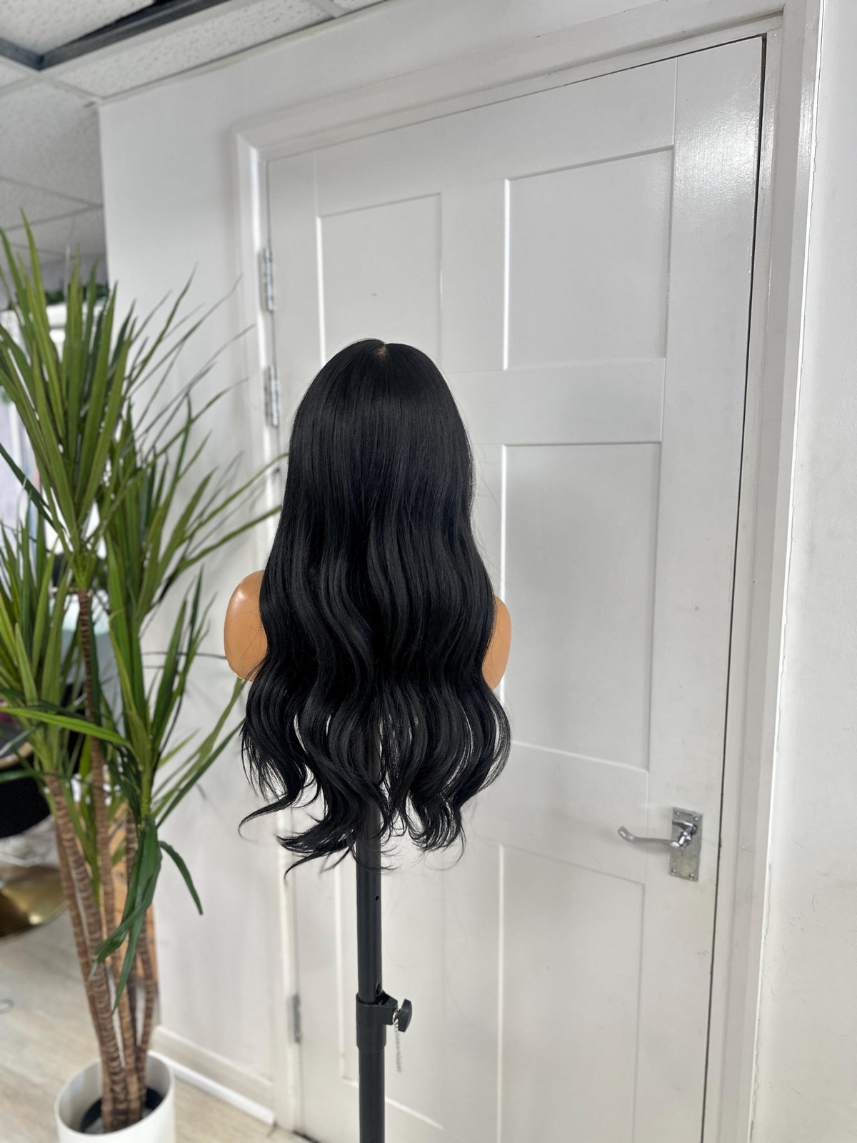 Natural Black Lace Front Wig Long Wavy Wig Natural Hairline -Natasha - estellewigsandmore.co.uk Human Hair Blend