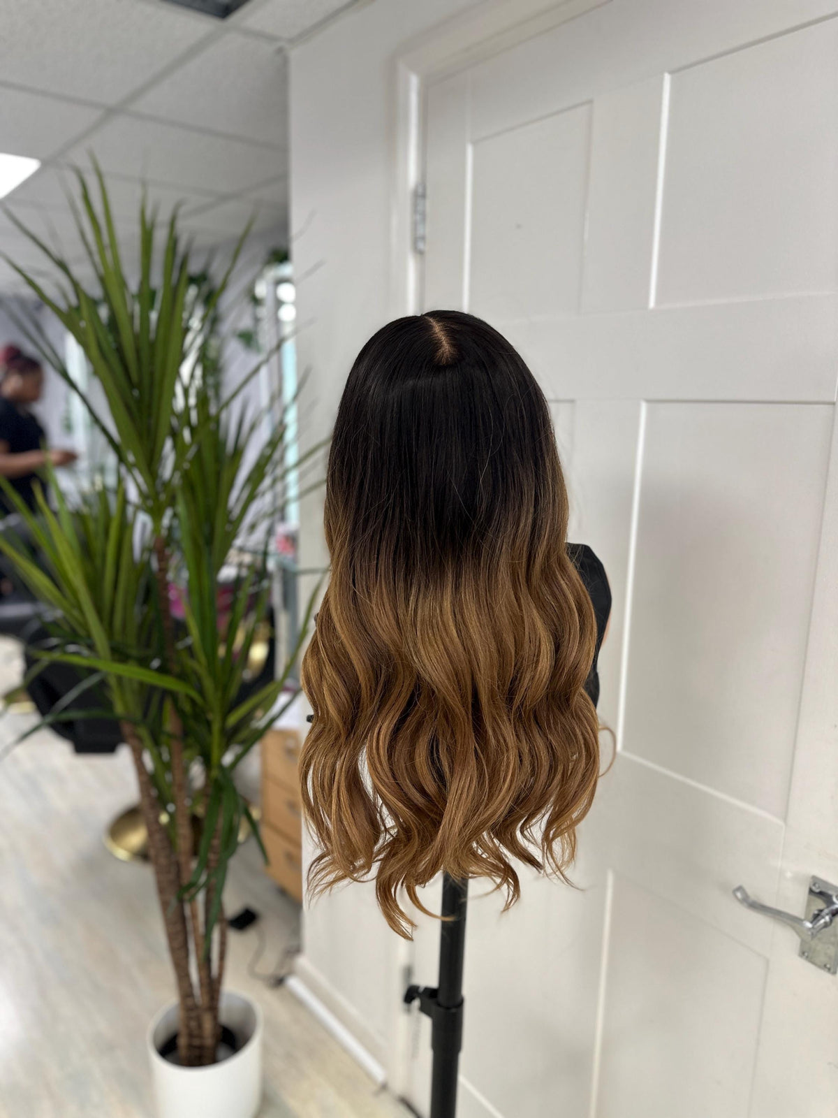 Long Wavy Lace Front Wig | Honey Blonde &amp; Brown Ombre -Natasha - estellewigsandmore.co.uk WIG