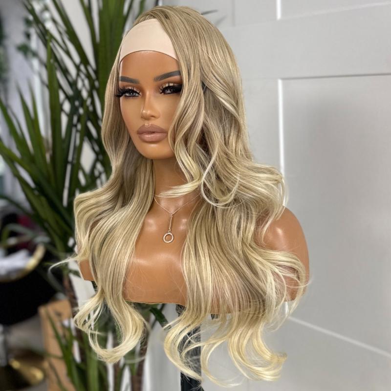 Esme/12 -Dark/Light Blonde Mix Wavy Headband Wig