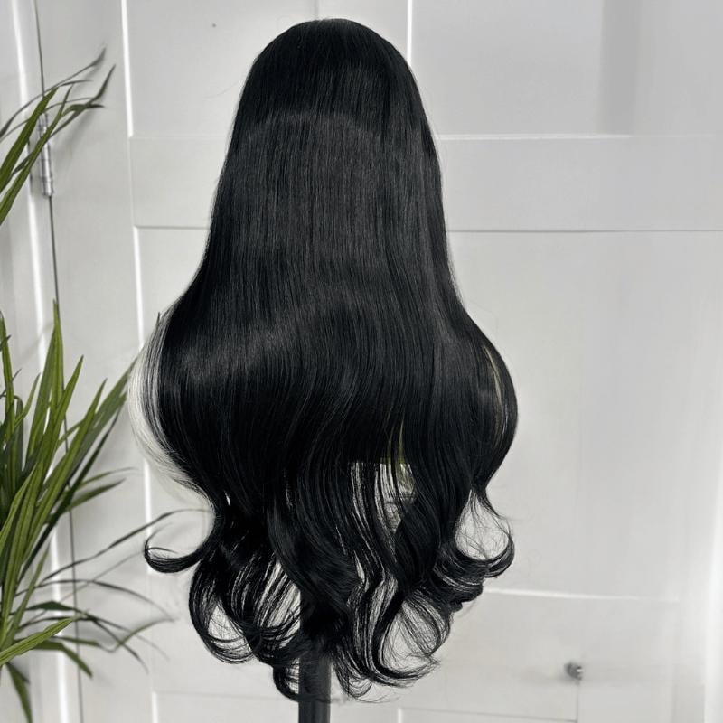 Stormi | 24" Jet Black Lace Front Wig with Platinum Highlights