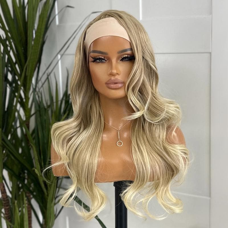 Esme/12 -Dark/Light Blonde Mix Wavy Headband Wig