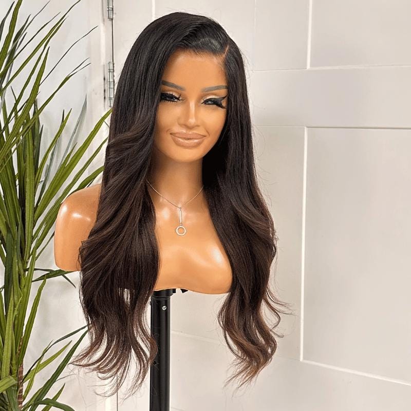 Becca-22 Yaki Straight Human Hair Lace Closure  Wig