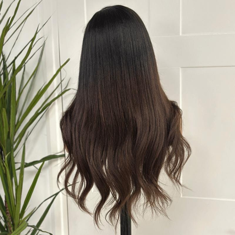 Becca-22 Yaki Straight Human Hair Lace Closure  Wig