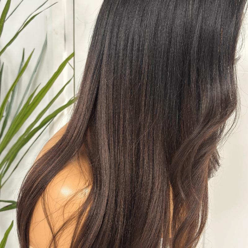 Becca-22 Yaki Straight Human Hair Lace Closure  Wig