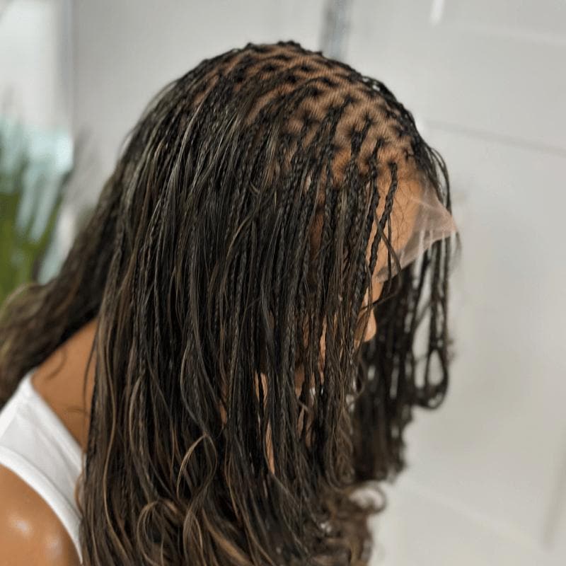 ZITA | 20" Boho French Curl Braided Full Lace Wig | Chocolate Caramel Ombre (4/27)
