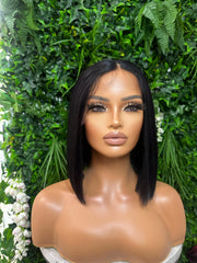 INES -Human Hair Blend Bob Lace Front Wig