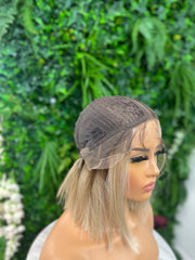 INES -Human Hair Blend Bob Lace Front Wig