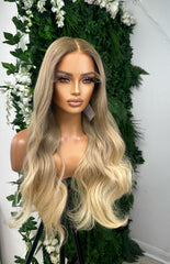 ROSALIA-22'' Long Blonde Lacefront Human Hair Wig
