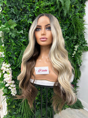 ELENA- Long Wavy Ombre Blonde Synthetic Lace Front Wig