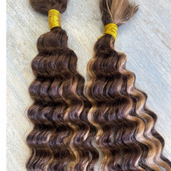 HUMAN HAIR -Deep Wave Bulk Braiding Hair | Boho Braids | Goddess Locs