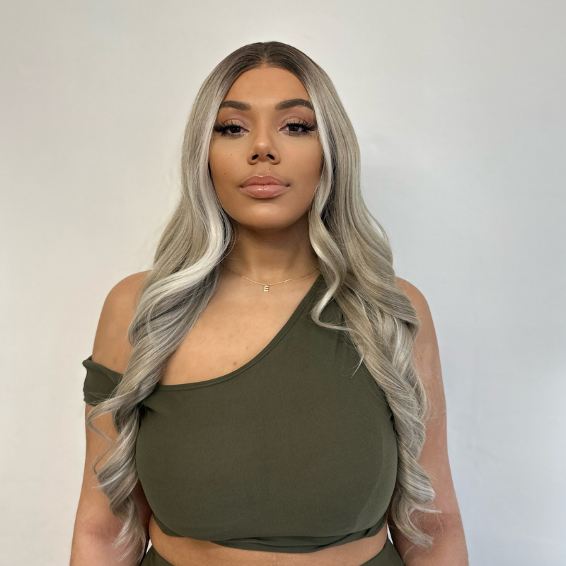 JEAN Long Rooted Ash Blonde Mix Lace Frontal Synthetic Wig