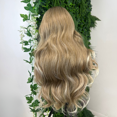 MISHA-Rooted Mixed Blonde Wavy Synthetic Lace Front Wig