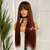 24 inches Rooted Copper Red Human Hair Lace Wig  -NELLY