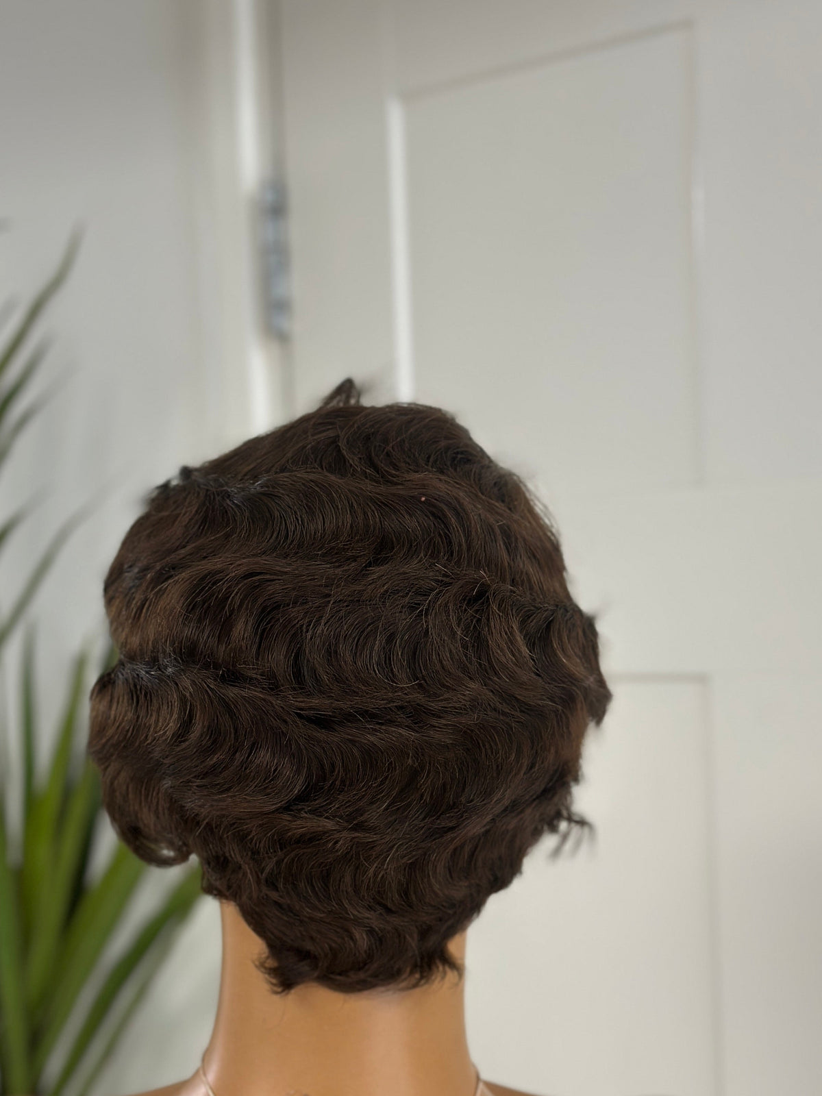 Finger Wave Pixie Wig | Premium Human Hair Mix | 4” Lace Part -Milan