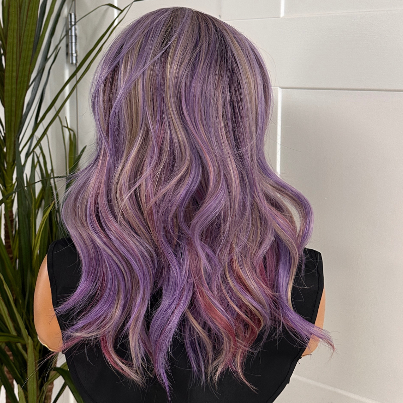 Purple Lavender Ombre Lace Front Wig | Synthetic Heat Safe Wig-Astra - estellewigsandmore.co.uk LACE FRONT WIGS