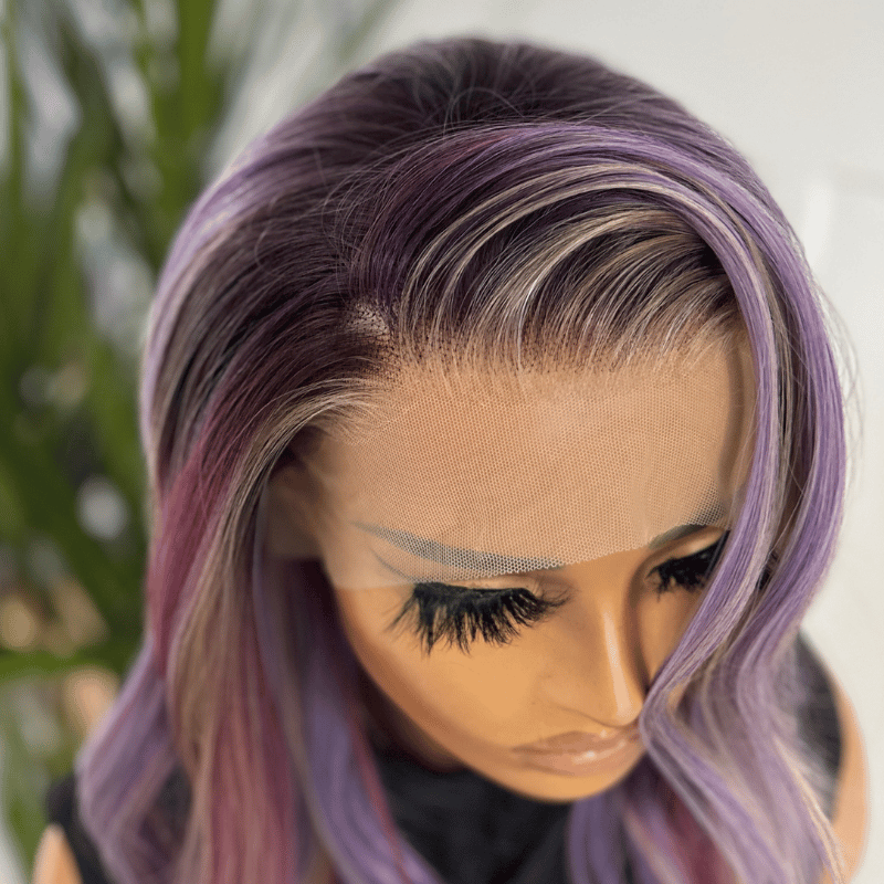 Purple Lavender Ombre Lace Front Wig | Synthetic Heat Safe Wig-Astra - estellewigsandmore.co.uk LACE FRONT WIGS