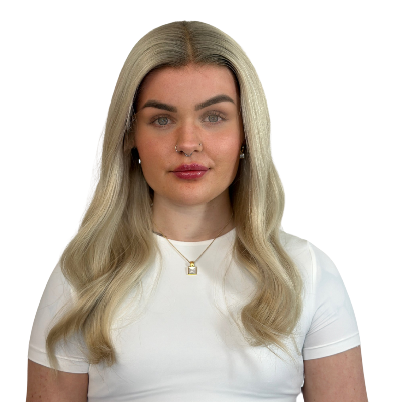 TORIA-16'' Rooted Ash  Blonde  Human Hair Lace Frontal Wig