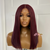 14 inches Dark Red Human Hair  Lace  Closure Wig- SUGAR