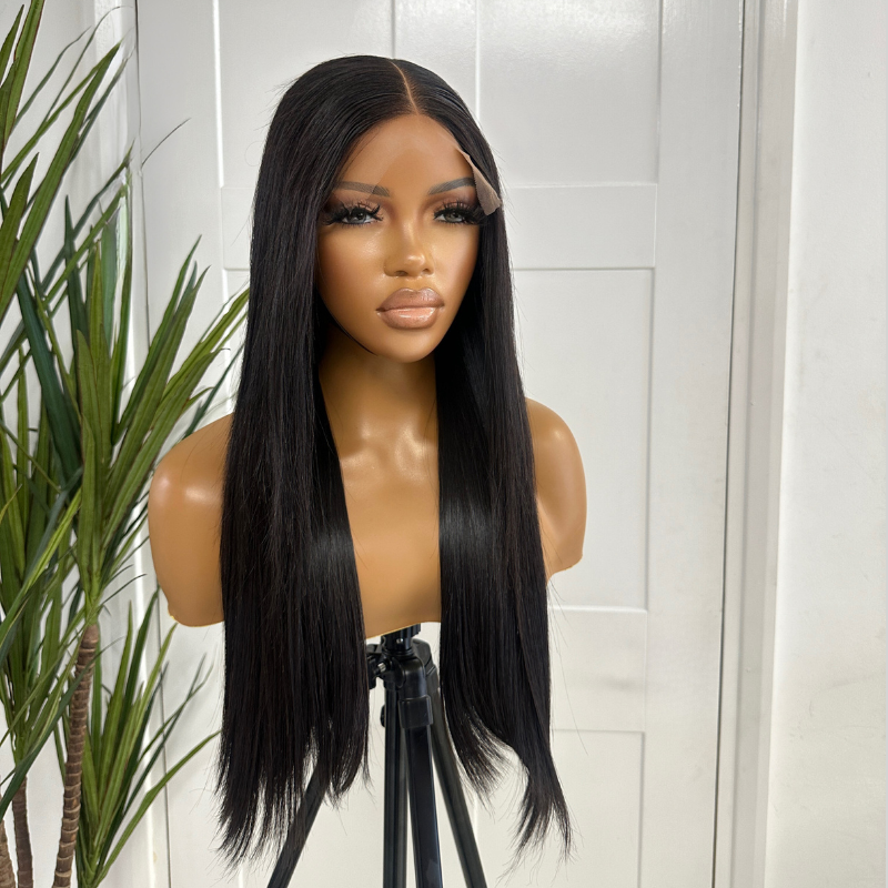 Natural Black 20 Vietnamese Human Hair Lace Closure Wig TAMIL estellewigsandmore