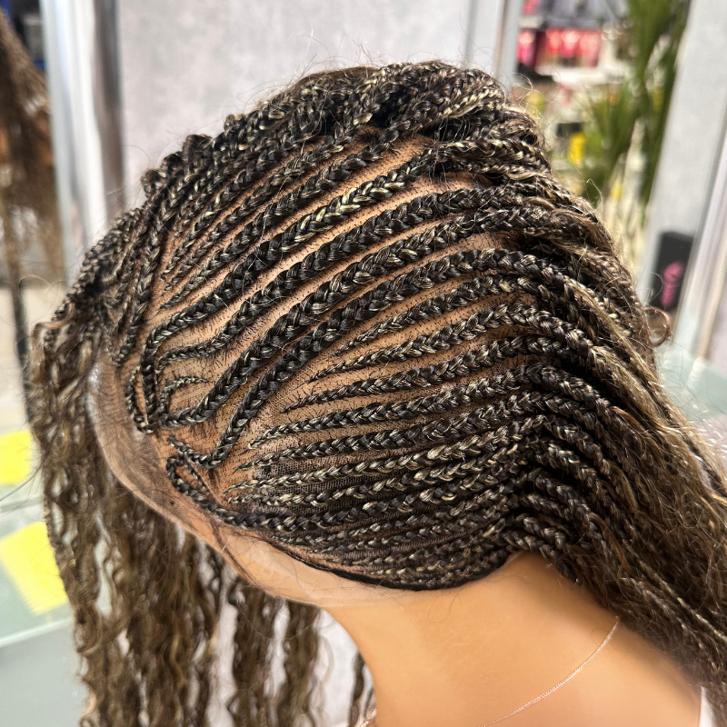 ZARA – 24" Lemonade Boho Braided Full Lace Wig | Brown &amp; Honey Blonde