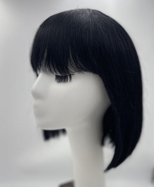 Hailey - Human Hair Shoulder Length Bob Wig with Full Fringe