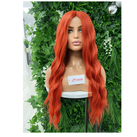 SIA-Red Long Wavy Synthetic T Lace Front Wig