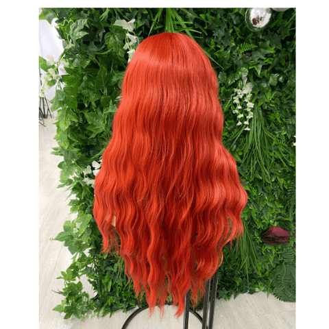 SIA-Red Long Wavy Synthetic T Lace Front Wig