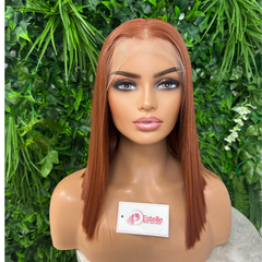 ICE-Copper Red Bob Synthetic Lace Front Wig