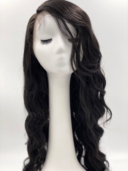 ESME-Long Wave Human Hair Blend Lace Part Wig