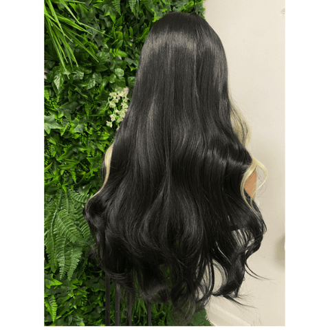 VERITY-Black Blonde Long Wavy Synthetic Lace Front Wig