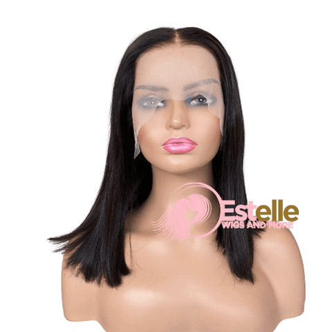 BROOKLYN-14'' Bob  Natural Black HD Lace Frontal Human  Wig