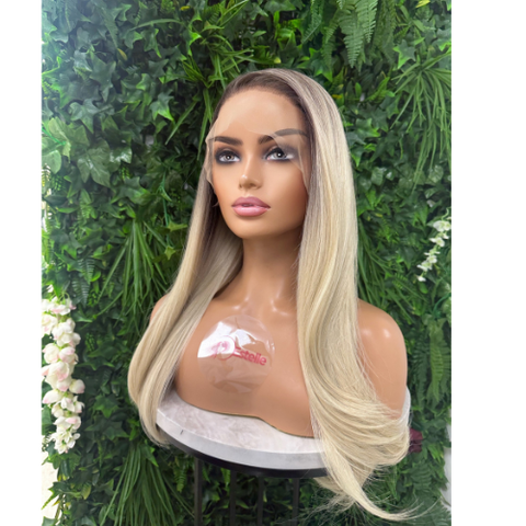 CANDACE -Long Straight Ombré Blonde Synthetic Lace Front Wig