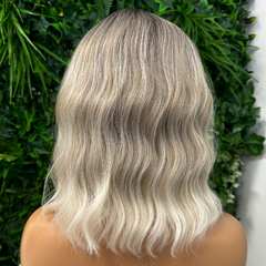 ZELA-Rooted Ash Brown/Blonde Synthetic Full Wig